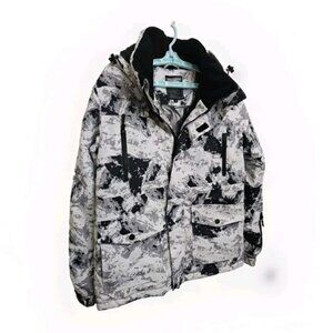 RIVIYELE Snow Ski Jacket Winter Outdoor Sport Windproof Rain White Black Medium